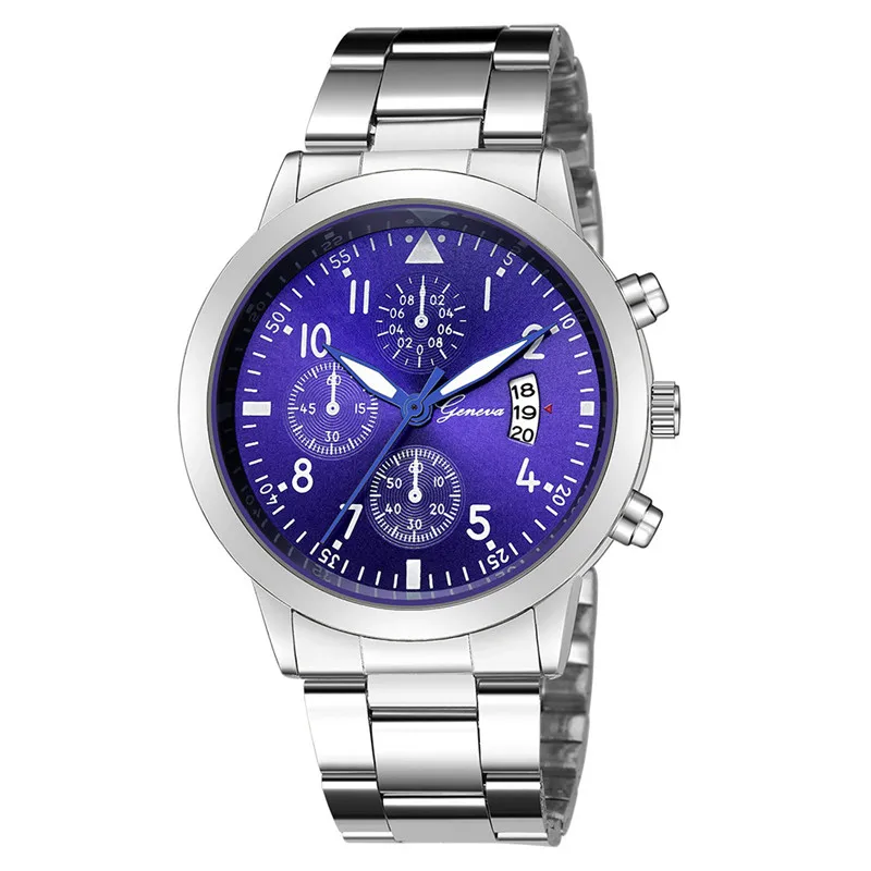 Geneva Watches Men Luxury Men Watches Black Stainless Steel