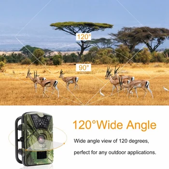 

12MP Wildlife Camera 5 Megapixel CMOS Sensor 1080P HD Outdoors Hunting Trail Cameras View Angle 90 Degree Water-Proof IP66