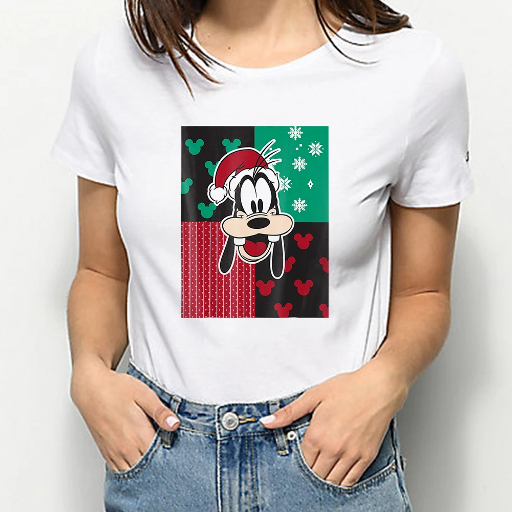Женская футболка с принтом Goofy белая Повседневная большого размера изображением