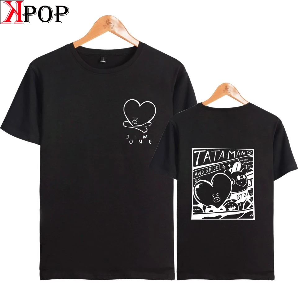 KPOP Bangtan Jim V с коротким рукавом хлопковые модные футболки для фанатов женские/мужские Idol футболки tshirrt