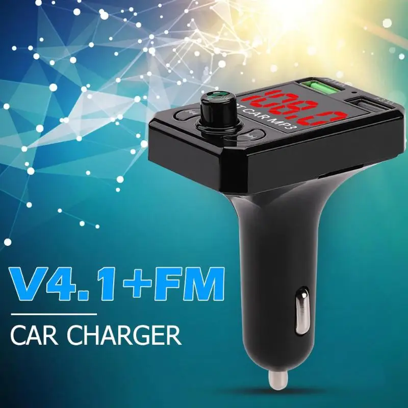 Зарядное устройство для телефона 3.1A Dual High speed USB 2,0 устранение шума функция BT 4,1 Handsfree Bluetooth MP3-плеер Автомобильное зарядное устройство