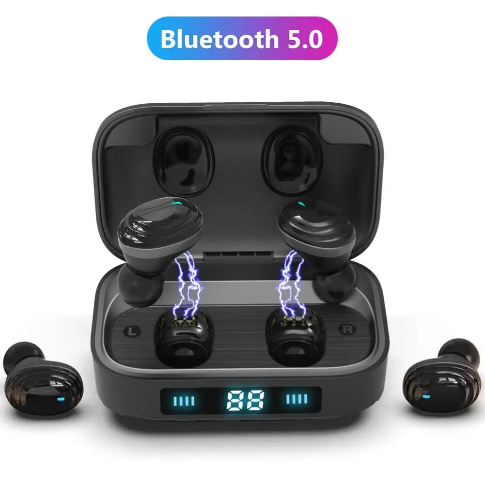 H01 TWS Bluetooth 5,0 водонепроницаемые наушники с сенсорным управлением 9D стерео музыкальный наушник 2000 мАч светодиодный дисплей зарядная коробка