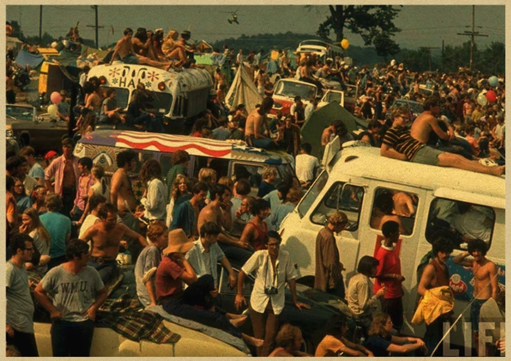 Woodstock рок музыкальный фестиваль/ретро крафт бумага декоративная живопись