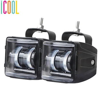 

2Pcs Car LED Angel Eye Work Light Pods Flood Beam Motorcycle Fog Lights 30W 12V 24V for Jeep ATV SUV Tractor Yacht Truck