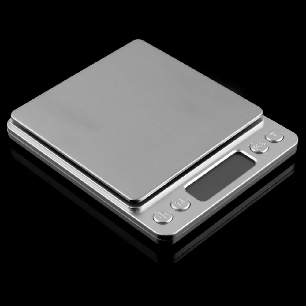 Мини ЖК-дисплей точные цифровые весы карманные весы 2000 г x 0,1 г весы для ювелирных изделий 2kg-0.1 2000 г/0,1 с двумя лотками оптом