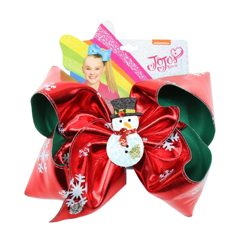 CN " Jojo банты для девочек/Jojo Siwa большие рождественские Jojo банты для волос для девочек с зажимами бант ручной работы аксессуары для волос