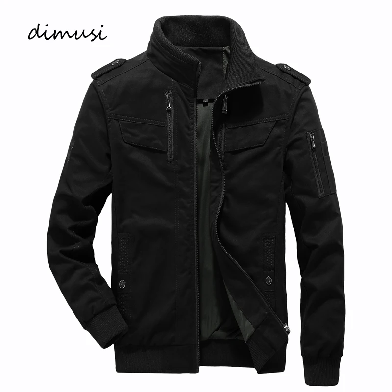 

DIMUSI Mens Bomber Jackets Casual Man Army Tactical Military Coats Mens Stand Collar Slim Fit Windbreaker Jackets Clothing 6XL