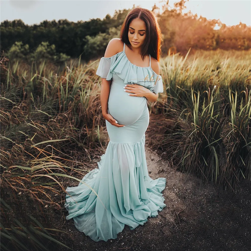 

Dresses maternity dress photo shoot pregnant woman pregnancy dress photography props sexy off-shoulder shirt maternity dress