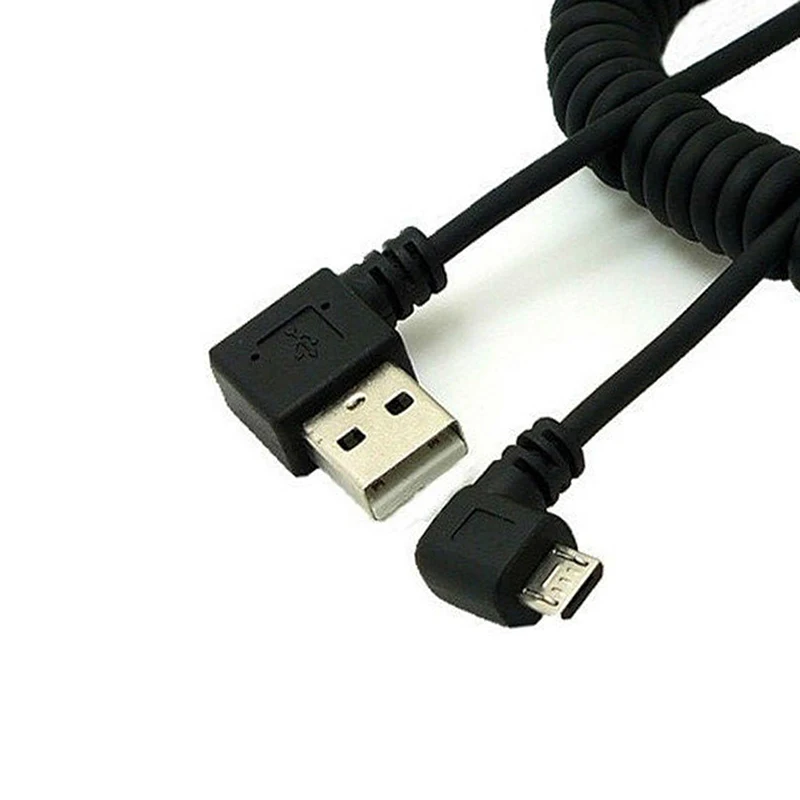 USB кабель для зарядки весна выдвижной для samsung htc LG Синхронизация данных 90 градусов левый угол мужской