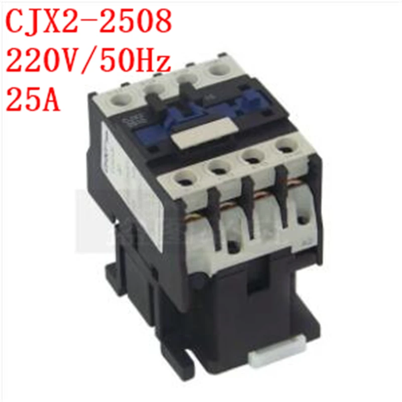 Контактор переменного тока cjx2-2508 220В 25А два нормально открытых и два нормально замкнутых основных контакта