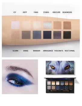 

12 Colors Wolf Eyeshadow Palette Natural Matte Eye Shadow Makeup Glitter Animal Nude Pallete Cosmetics High Pigment