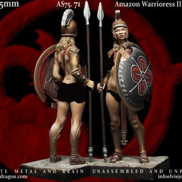 1/24 масштаб Неокрашенная смола фигура Warrioress GK | Игрушки и хобби