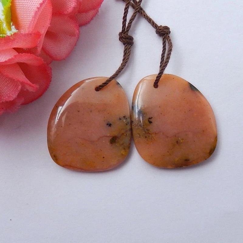 

New Natural stone Earring Beads, fashion Pink Opal woman Earring Beads,22x19x4mm,5g