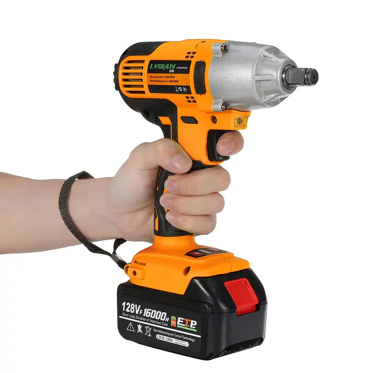 DOERSUPP Cordless Impact Wrench 128VF Electric Wrench 1/2" Brushless Cordless Impact with 16000mah Battery 110/220V Power Tools