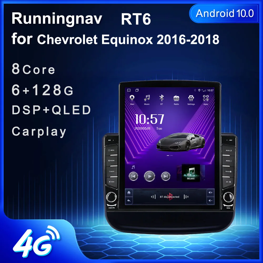 

Runningnav Для Chevrolet Equinox 2016 2017 2018 Tesla Тип Android автомобильное радио мультимедийный видеоплеер навигация GPS