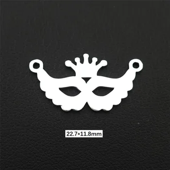 

Stainless Steel Connectors Tiara Mask Shape Gray Silver Diy Necklace Bracelet Jewelry Component Making Findings 100pcs a lot