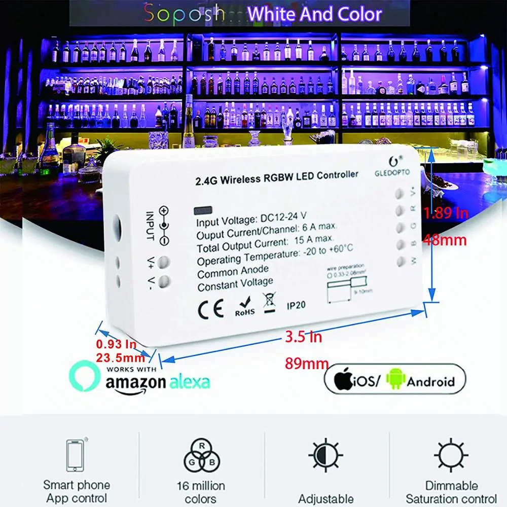 Умный домашний контроллер Zigbee RGBCCT, совместимый с Hue мост Amazon Echo Plus Alexa и lighttify Hub APP Voice JK135