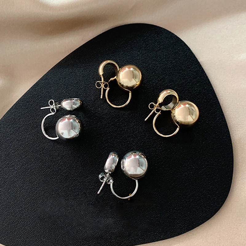 Шикарные модные серебряные золотые геометрические открытые круглые серьги-гвоздики с буквой C для женщин и девушек, вечерние ювелирные изделия, подарки