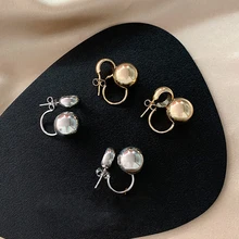 Шикарные модные серебряные золотые геометрические открытые круглые серьги-гвоздики с буквой C для женщин и девушек, вечерние ювелирные изделия, подарки