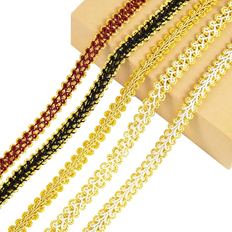 5yards Gold Silver Centipede Braided Lace Ribbon Sewing Fabric Trim DIY Clothes Handmade Accessories Wedding Party Decoration