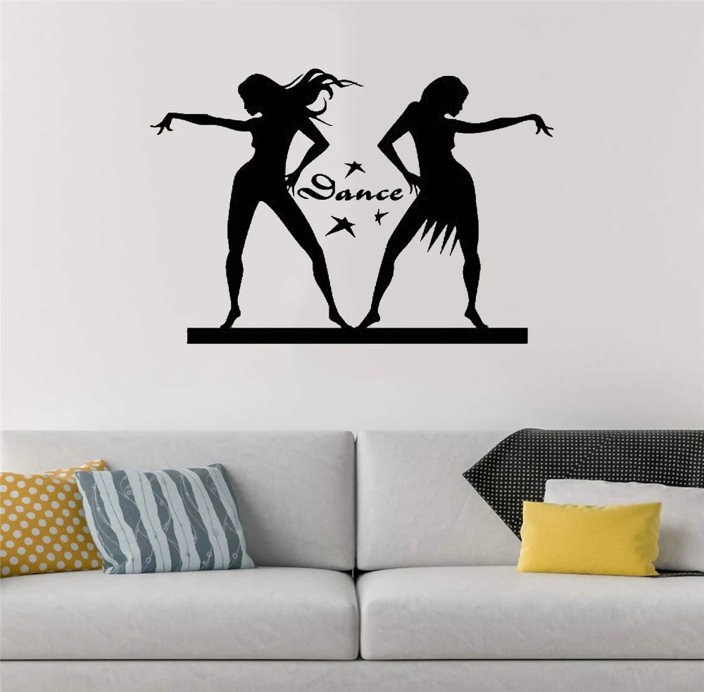 

Dancing Girls Salsa Dancers Wall Decal Home Decor Art Sticker Removable For Living room dance room Vinyl Mural DW20599