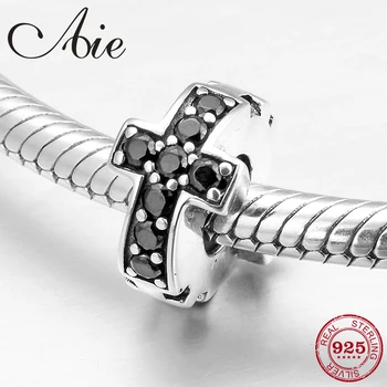 

Hot 925 Sterling Silver Black CZ Charms spacer stopper beads Fit Original Pandora Charm Bracelet Jewelry making