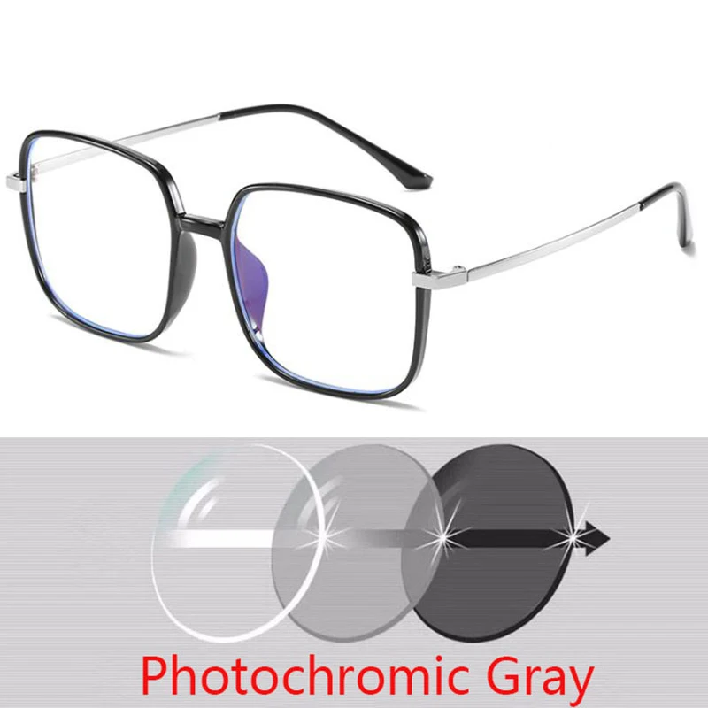 0 -1.0 -1.5 -2.0 -2.5 -3.0 -4.0 -5.0 -6.0 -7 Radiation Protection Square Eyewear Women Metal Legs Spectacles Men Optical Glasses 4