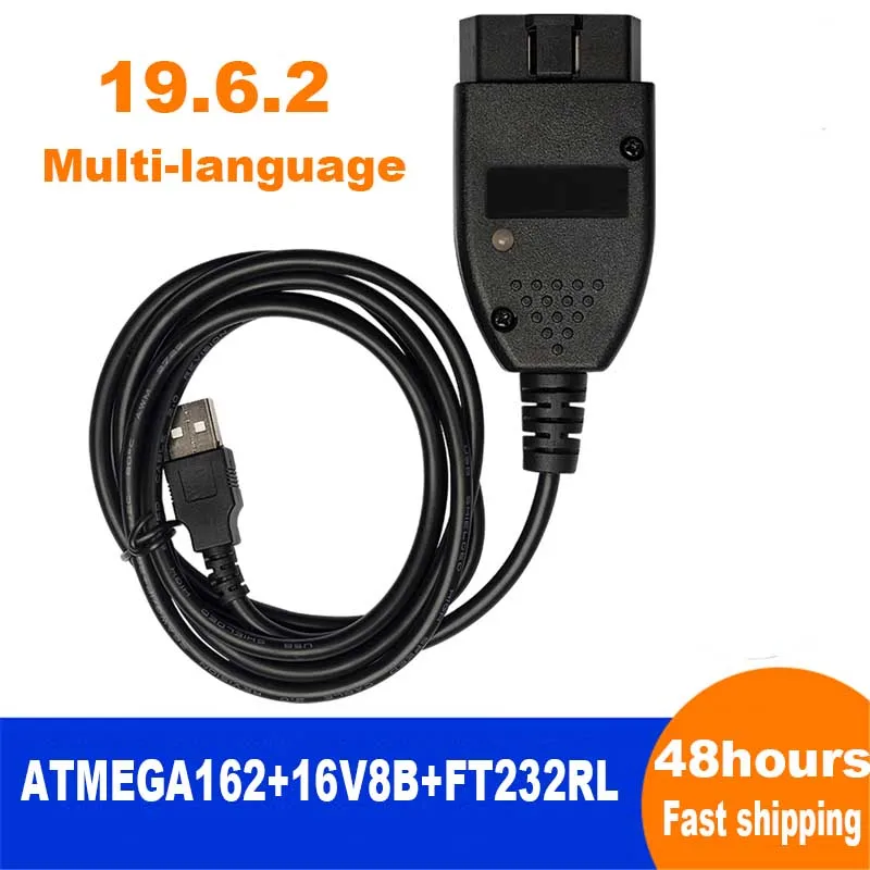 

2019 Newest Car Diagnostic OBD2 Diagnostic Cable for Kline and CAN BUS Support Till 2019 19.6 English Polish German Atmega162