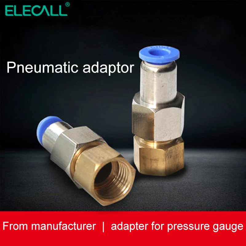 

ELECALL copper pneumatic fittings quick connector Air Quick Fitting Plug Socket connectors for pressure gauge M14*1.5