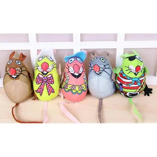 Маленький холст мышь для кошки котенок случайным образом кошки игрушки поставки красочные