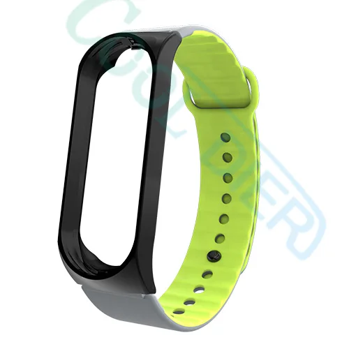 black green gray COOL DIER Mi Band 4 3 ремешок спортивный силиконовый металлический ремешок для Mi Band 4 3 Аксессуары для браслетов сменный ремешок Miband 4 3 - Цвет: black green gray