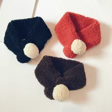 Осенне-зимний вязаный детский шарф, модный однотонный шарф в Корейском стиле с кольцом для мальчиков и девочек 44