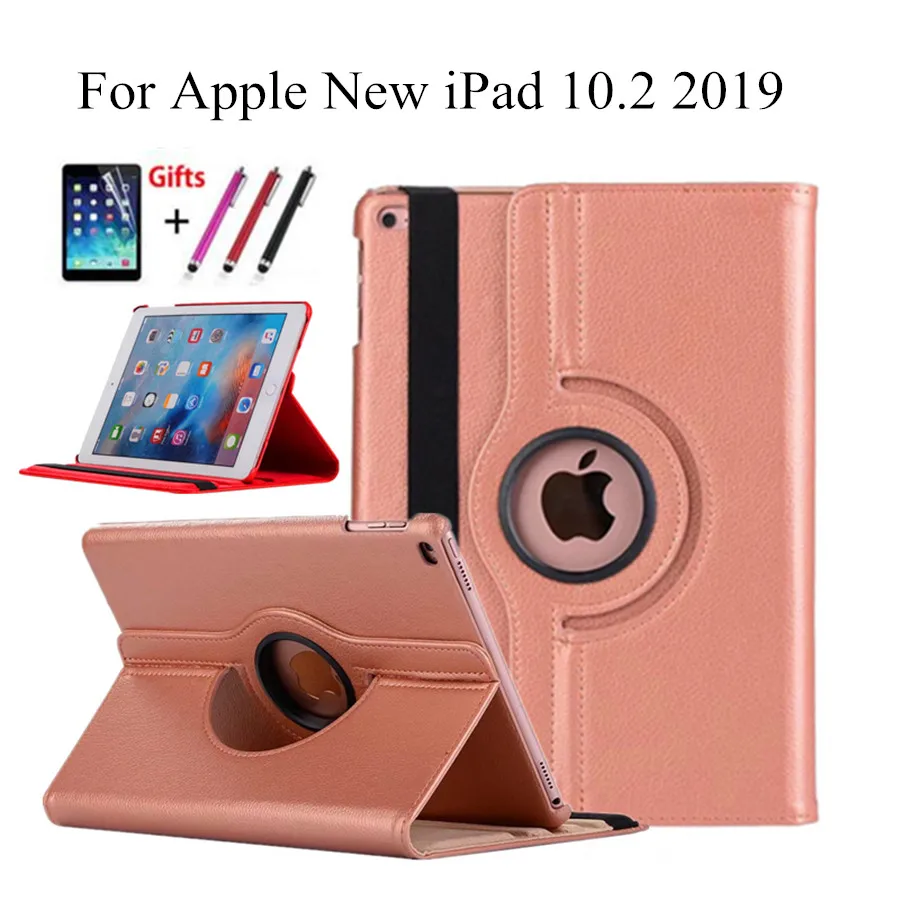 Умный чехол для iPad 10,2, вращающийся на 360 градусов чехол для Apple iPad 7го поколения A2200 A2198 A2197, чехол с подставкой+ пленка