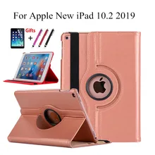 Умный чехол для iPad 10,2, вращающийся на 360 градусов чехол для Apple iPad 7го поколения A2200 A2198 A2197, чехол с подставкой+ пленка