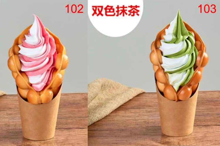 Fake Ice Cream Egg Waffle Model Display Sample Simulation Food Eggettes Puff Egg Bubble Waffle Model Dessert Props Display