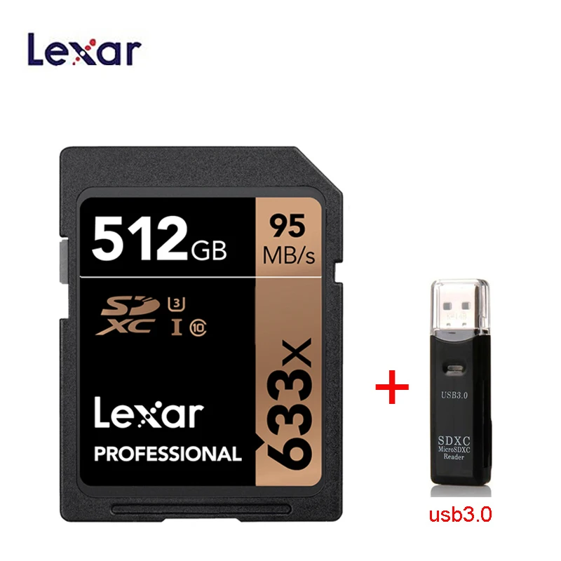 Оригинальные sd карты Lexar 633x SDXC UHS I карта 512 Гб 3D 4K видео Высокая скорость до макс. 95