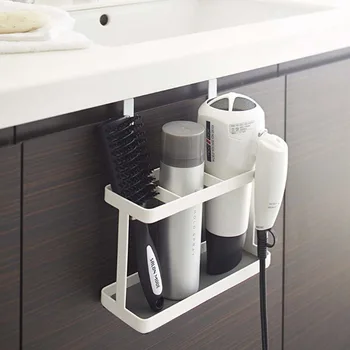 

Metal Bathroom Vanity Countertop Hair Care & Styling Tool Storage Organizer Holder for Hair Dryer Flat Irons Curling Wan FP8