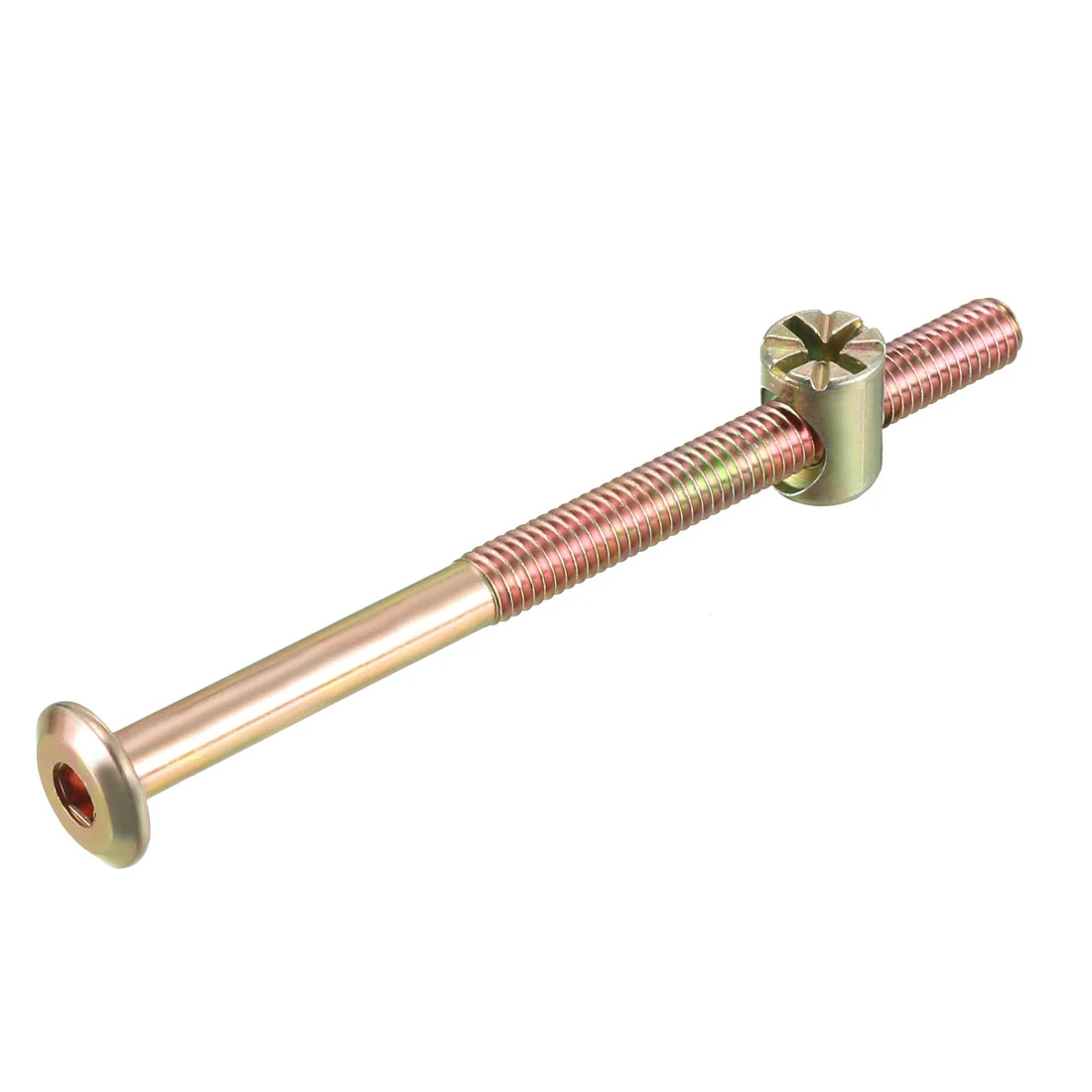 

uxcell M6 Furniture Bolt Nut Set Hex Socket Screw with Barrel Nuts Phillips-Slotted for Woods Boards and Kitchen Worktops