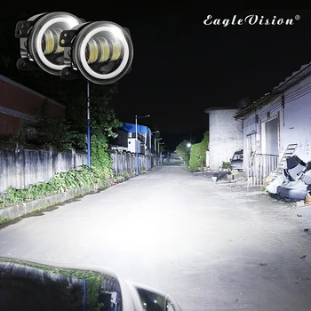 

2PCS 4x4 Round LED Headlights Fog Lights 30W 6000K Yellow Halo Ring Off Road Fog Lamps For Jeep Wrangler JK TJ LJ Grand Cherokee