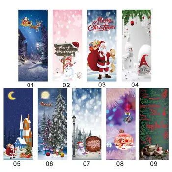 

Christmas Door Sticker Santa Claus Elk Xmas Holiday Door Decor Decals Waterproof Xmas Home Office Door Sticker Merry Christmas