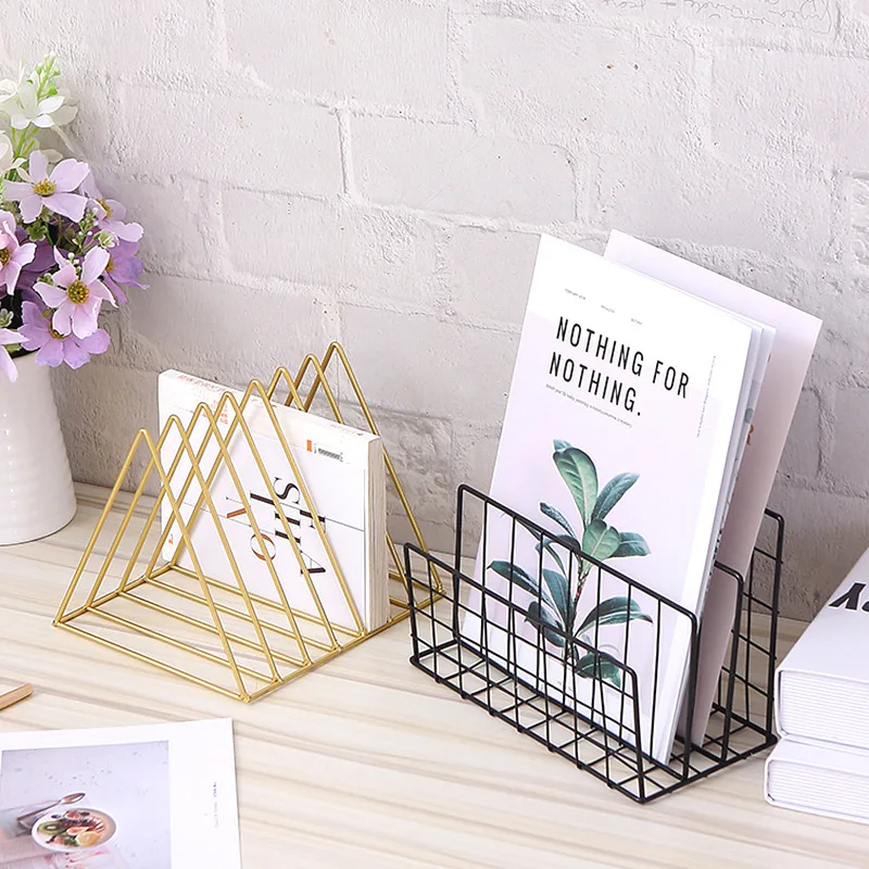 

Nordic Creative Bookshelf Office Supplies Desktop Magazine Document Shelf Receiving Box Bookshelf