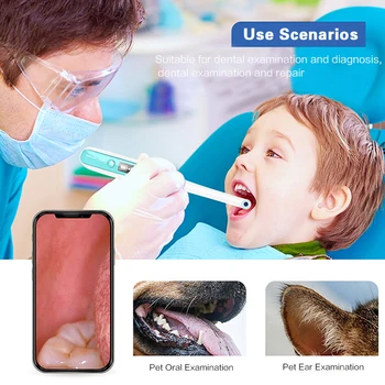 

Wireless Wifi Oral Dental Endoscope 8 adjustable led lights Intraoral Camera Teeth Inspection endoscope For ios Android