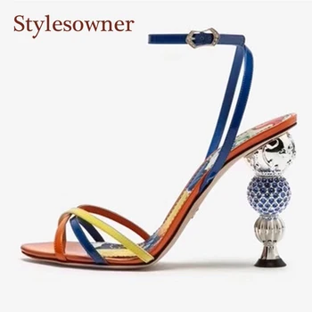 

Sexy Super High Heel Pointed Toe Woman Pumps Thin Heels Slip-On Party Rivet Shoes Summer 2021 Fashion Women Large Size 41