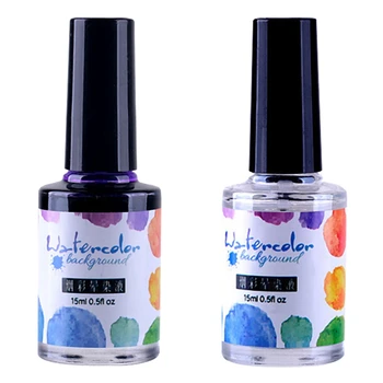 

2Pcs 15Ml Nail Polish Ink Gel Watercolor Gradient Pattern Nail Art Manicure Decor Marbled Gradient Japanese Water Dyeing Solutio