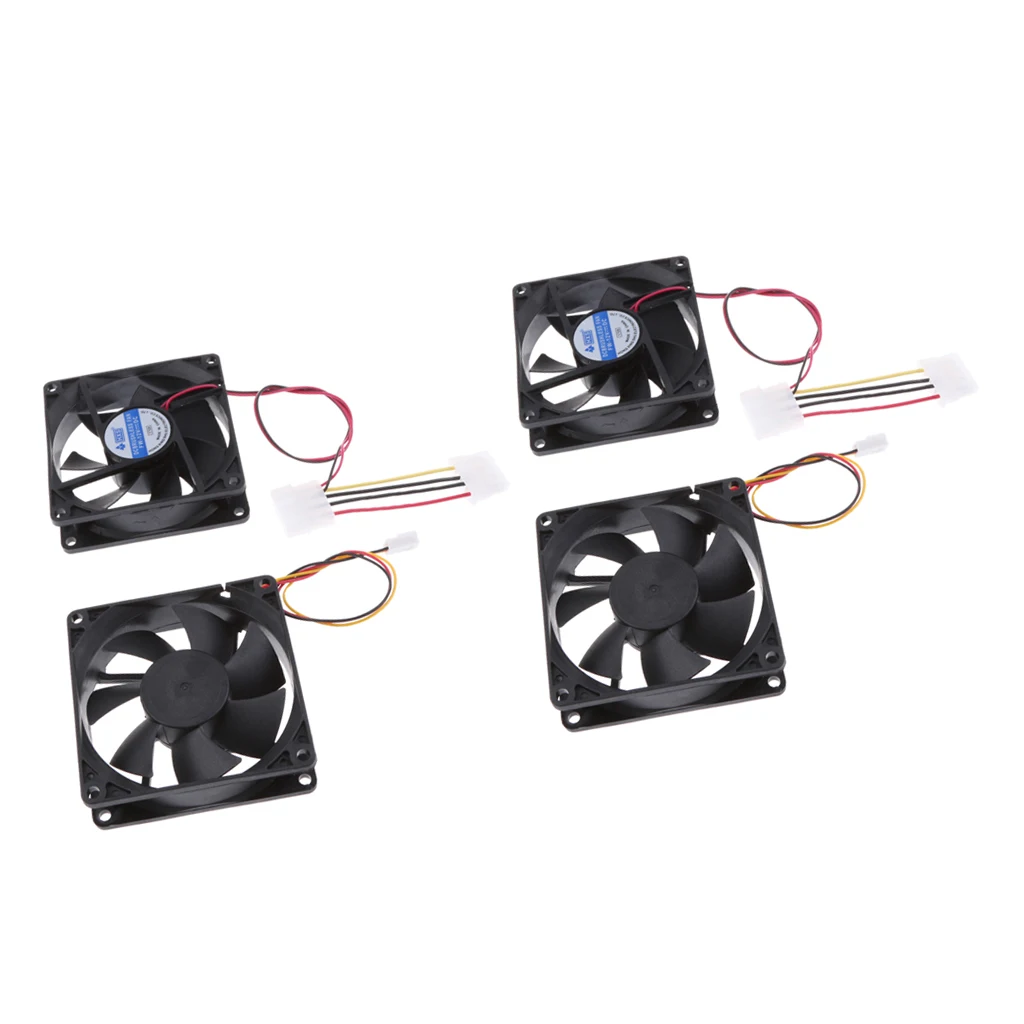 gazechimp 4pieces 12V 3Pin 80mm Mini 8cm Fan Silent gazechimp 4pieces 12V 3Pin 80mm Mini 8cm Fan Silent