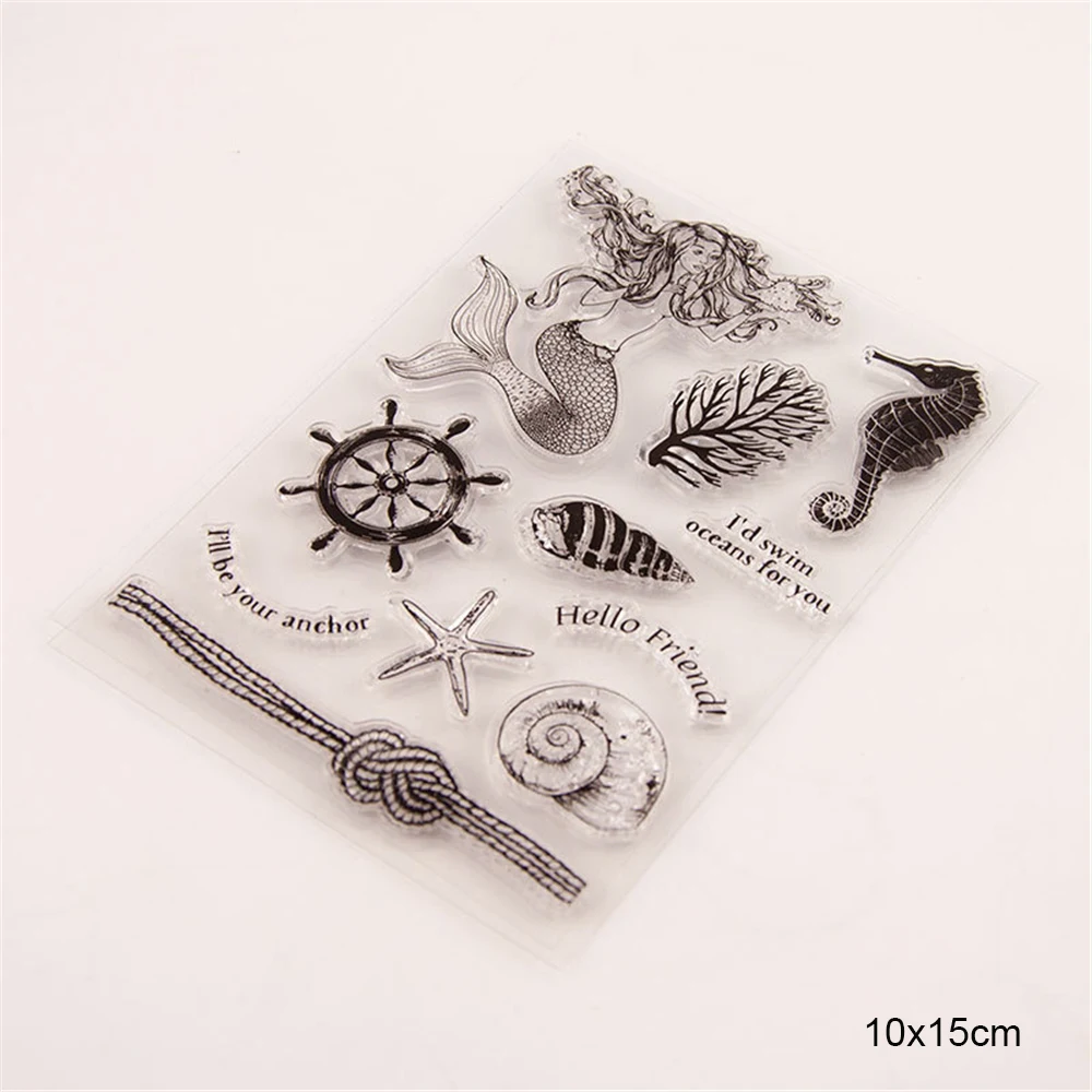 Sea Animals Transparent Silicone Clear Stamps For Scrapbooking Kids DIY Handmade Photo Album Decor Rubber Christmas Stamp