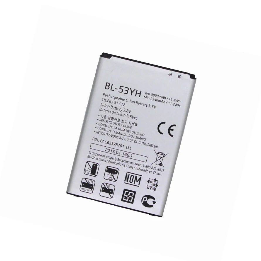 3000 мА/ч, BL-53YH Замена Батарея для LG G3 F400 F400K F460 F470 D830 D850 VS985 D850 D851 D852 D855 D857 D858 D859 LS990