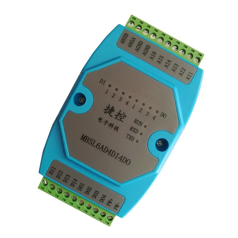 

New 6AD/4DI/4DO way 0-20mA Analog input 4 way digital output Module MODBUS communication RS485 data Acquisition isolation