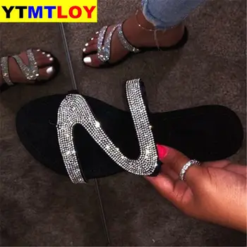 

Women Summer Flat Bling Slippers Transparent Soft Jelly Shoes Female Flip Flops Sandals Outdoor Beach Ladies Slides Plus Size