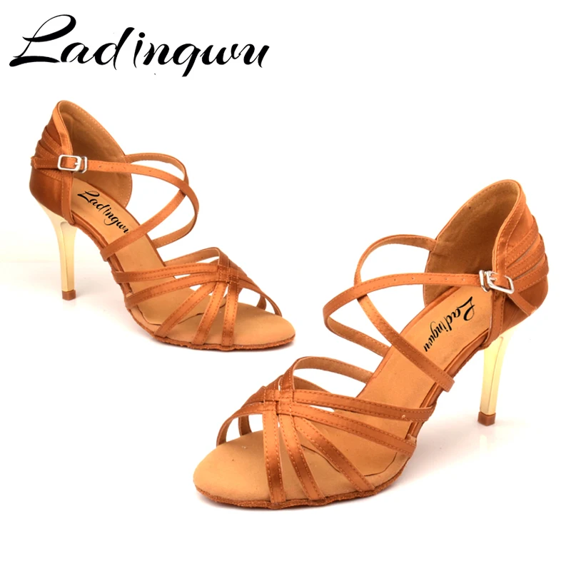 

Ladingwu Women Professional Latin Salsa Dance Shoes Tango Ballroom Samba Dance Shoes Ladies Soft Dancing Shoes 7.5cm/8.5cm